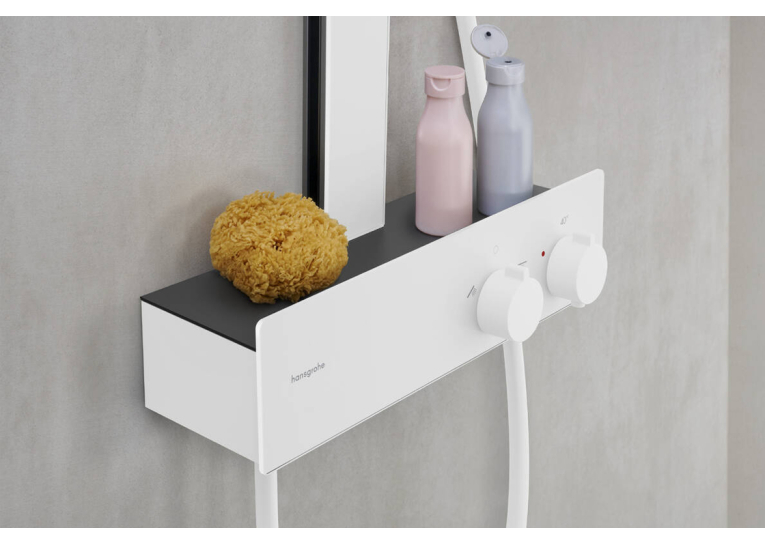 Душова система Hansgrohe Rainfinity Showerpipe 250 1jet EcoSmart з термостатом ShowerTablet 350, Matt White 28742700