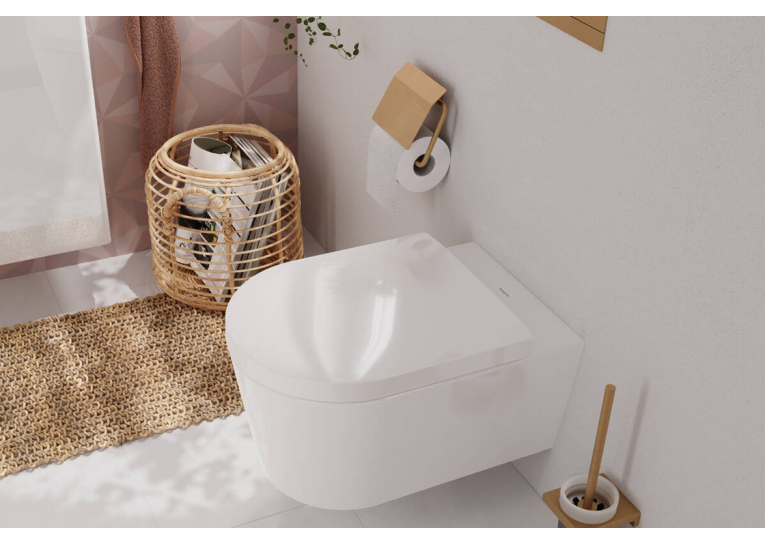 Унитаз подвесной Hansgrohe EluPura S 60193450 Rimless с сиденьем Soft Close 60148450 дюропласт