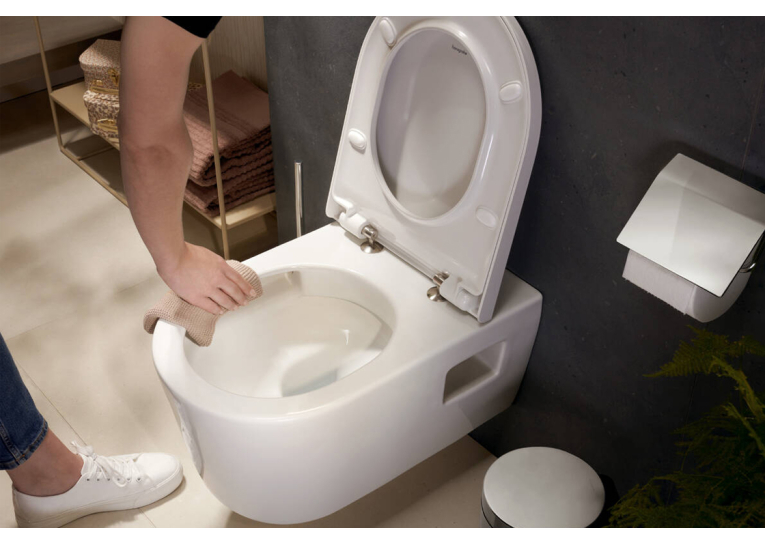 Унитаз подвесной Hansgrohe EluPura S 60193450 Rimless с сиденьем Soft Close 60148450 дюропласт
