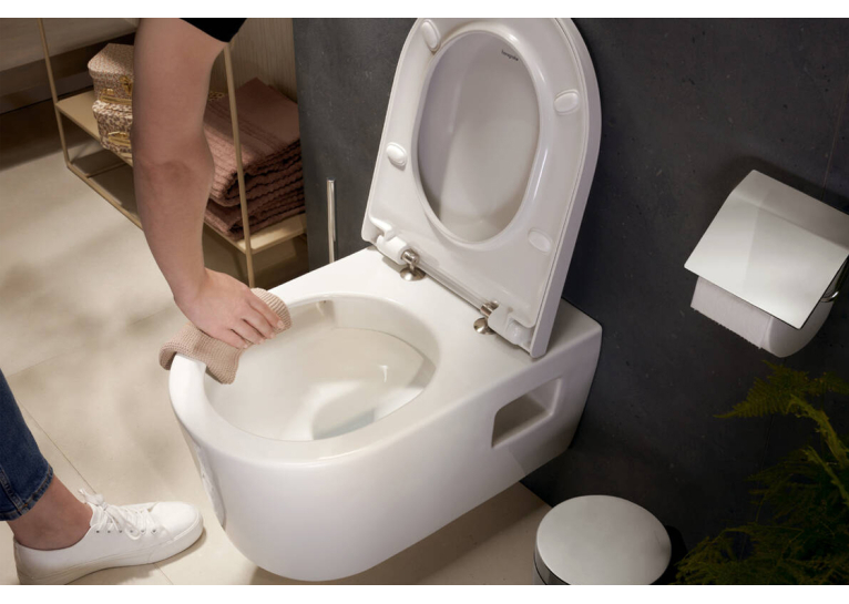Унитаз подвесной Hansgrohe EluPura S 60193450 Rimless с сиденьем Soft Close 60148450 дюропласт