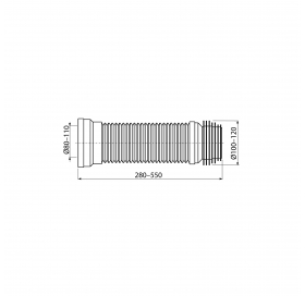 Гнучка підводка Koller Pool для випуску унітаза 240-600мм GPU280-550