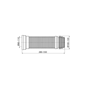 Гибкая подводка Koller Pool для выпуска унитаза 240-600мм GPU280-550