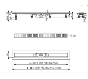 Водостічний жолоб G10-750 (Koller Pool) - APZ10-750M