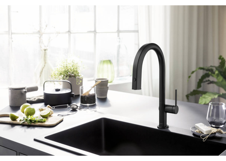 Змішувач кухонний Hansgrohe Aqittura M91 FilterSystem 210 1jet pull-out Sbox кухонний сет з Harmony (76800000) Chrome