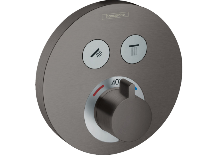Термостат прихованого монтажу Hansgrohe ShowerSelect S на 2 клавіші Brushed Black Chrome 15743340