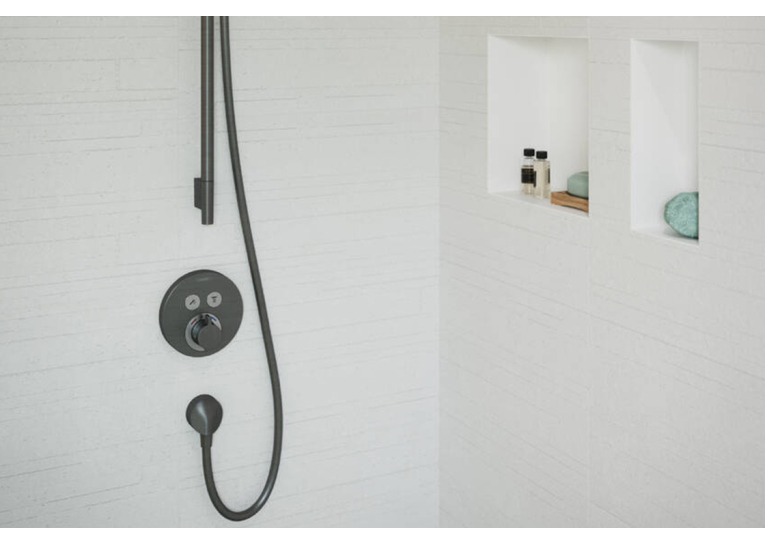 Термостат прихованого монтажу Hansgrohe ShowerSelect S на 2 клавіші Brushed Black Chrome 15743340