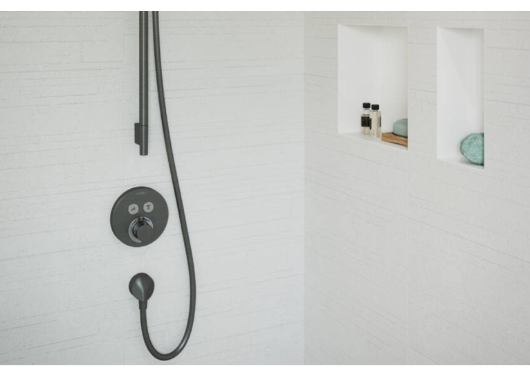 Термостат прихованого монтажу Hansgrohe ShowerSelect S на 2 клавіші Brushed Black Chrome 15743340