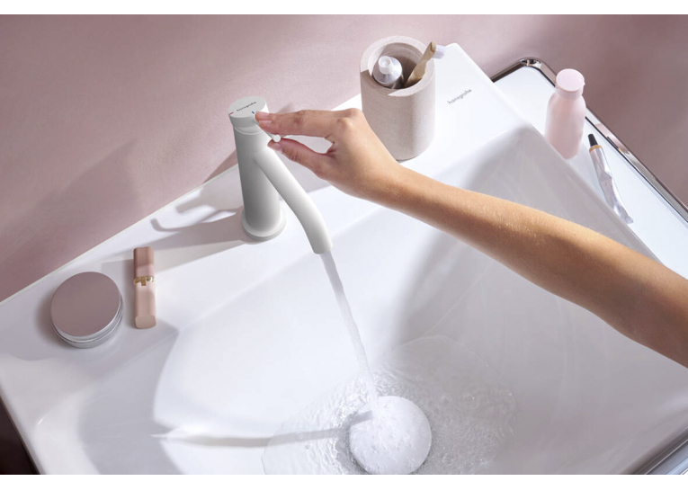 Смеситель Hansgrohe Tecturis S 110 CoolStart для умывальника без донного клапана, Matt White (73312700)