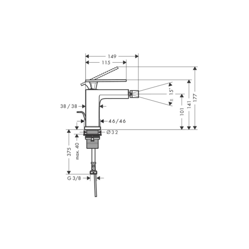 Смеситель Hansgrohe Tecturis E для биде, Matt White (73200700)