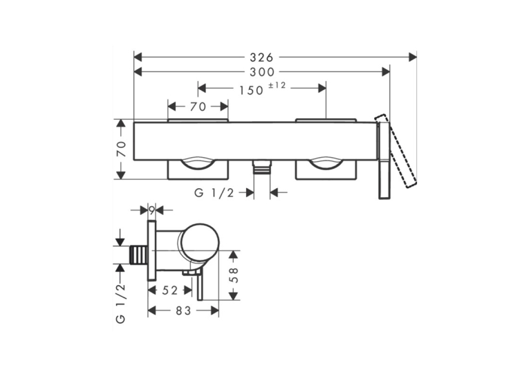 Змішувач Hansgrohe Tecturis E для душу, Chrome (73620000)
