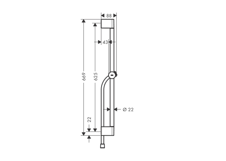 Душевая штанга Hansgrohe Pulsify S 65 см со шлангом 160 см, Matt White (24400700)