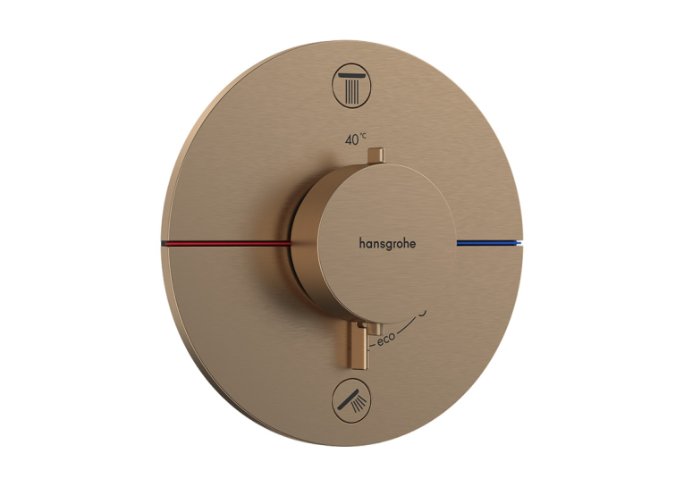 Термостат прихованого монтажу Hansgrohe ShowerSelect Comfort S на 2 функції, Brushed Bronze 15554140 (Пошкоджене пакування)
