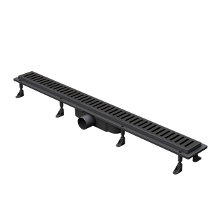 Трап лінійний AQUA 70cм та решіткою Line mattblack
