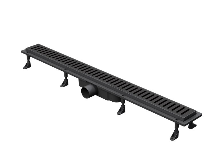 Трап лінійний AQUA 70cм та решіткою Line mattblack