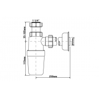 Сифон для умывальника McALPINE (11/4х32) HC2J