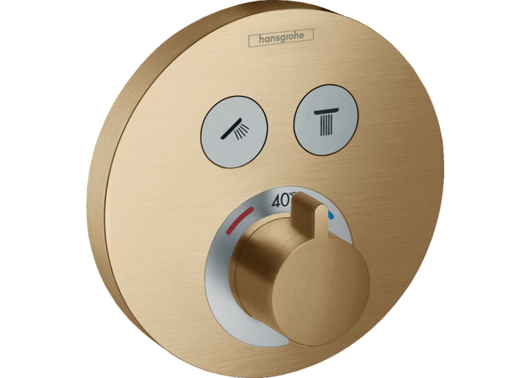 Термостат скрытого монтажа Hansgrohe ShowerSelect S на 2 клавиши Brushed Bronze 15743140