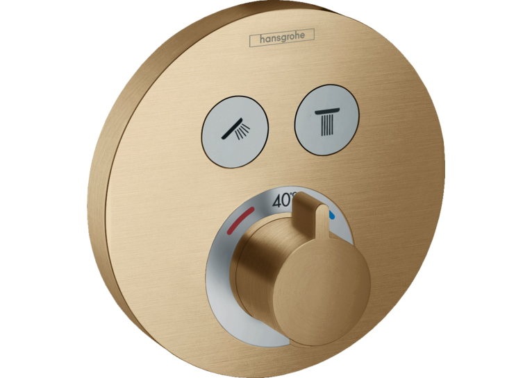 Термостат скрытого монтажа Hansgrohe ShowerSelect S на 2 клавиши Brushed Bronze 15743140