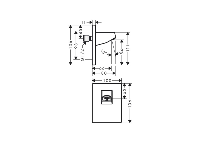 Кронштейн для верхнього душу Hansgrohe Pulsify 105, Brushed Bronze (24139140) (Пошкоджене пакування)