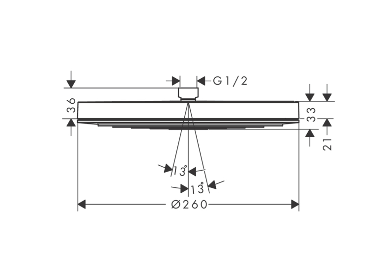 Верхній душ Hansgrohe Pulsify 260 1jet, Brushed Bronze (24140140)