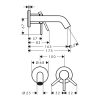 Смеситель Hansgrohe Tecturis S 165 для умывальника из стены, Matt Black (73350670)