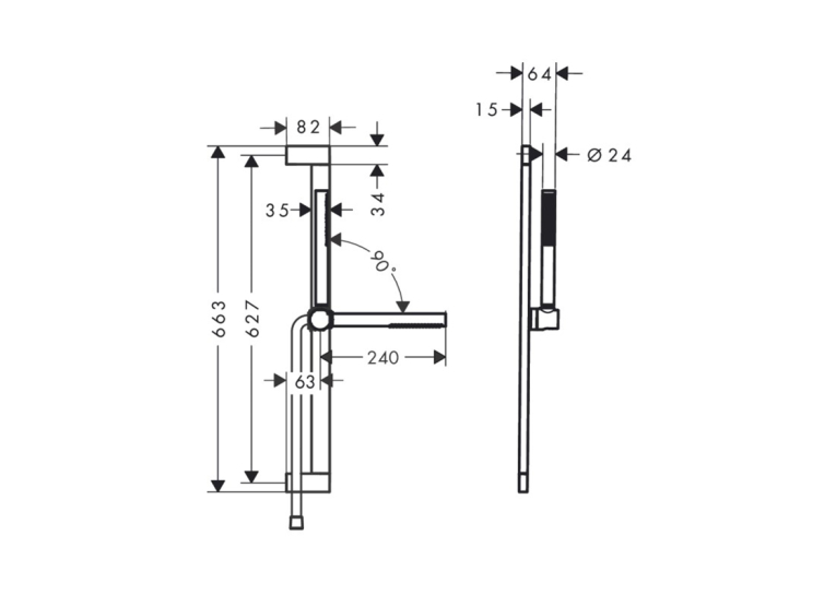 Душовий набір Hansgrohe Pulsify S 100 1jet EcoSmart+ 65 см, Chrome (24373000)