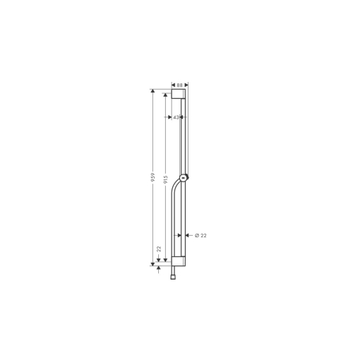 Душевая штанга Hansgrohe Pulsify S 90 см со шлангом 160 см, Matt Black (24401670)