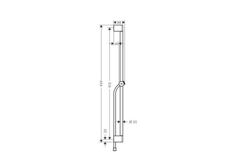 Душова штанга Hansgrohe Pulsify S 90 см зі шлангом 160 см, Matt Black (24401670)