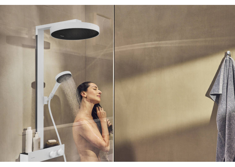 Душова система Hansgrohe Rainfinity Showerpipe 360 1jet з термостатом ShowerTablet 350, Matt White 26853700