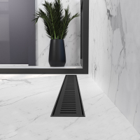 Трап лінійний AQUA 80cм та решіткою Line mattblack