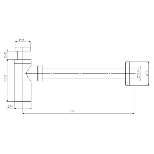 Сифон для умивальника Koller Pool латунь d32, чорний 1049520648