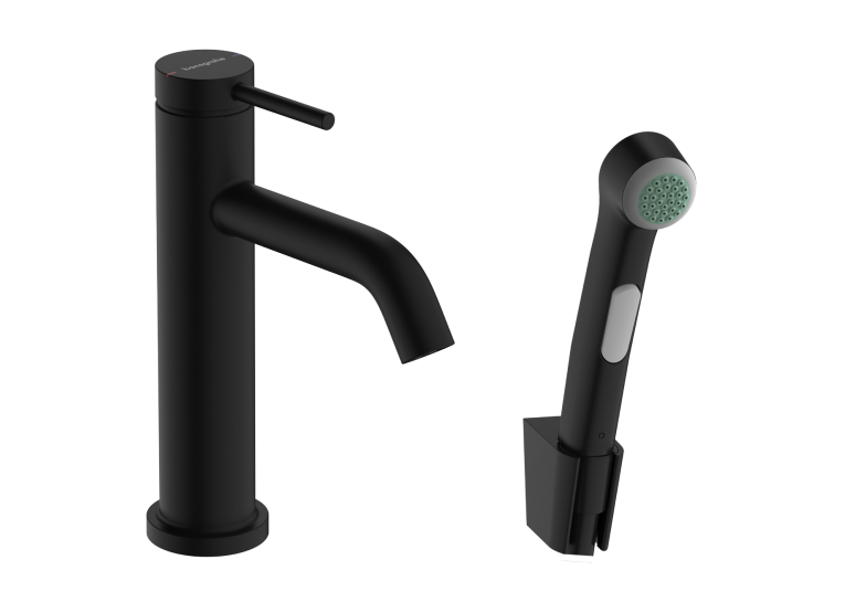 Змішувач Hansgrohe Tecturis S 110 для умивальника з гігієнічною лійкою, Matt Black (73211670)
