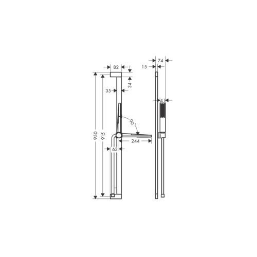 Душевой набор Hansgrohe Pulsify E 100 1jet EcoSmart+ 90 см, Chrome (24381000)