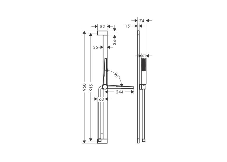 Душевой набор Hansgrohe Pulsify E 100 1jet EcoSmart+ 90 см, Chrome (24381000)