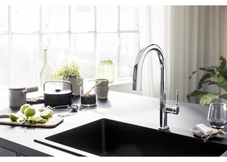 Смеситель кухонный Hansgrohe Aqittura M91 FilterSystem 210 1jet pull-out кухонный Chrome 76803000