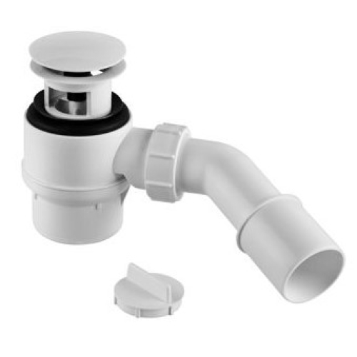 Сифон для піддона McALPINE 50mm "клік-клак" накладка з латуні 70*40/50мм HC26-IOF-95-WH