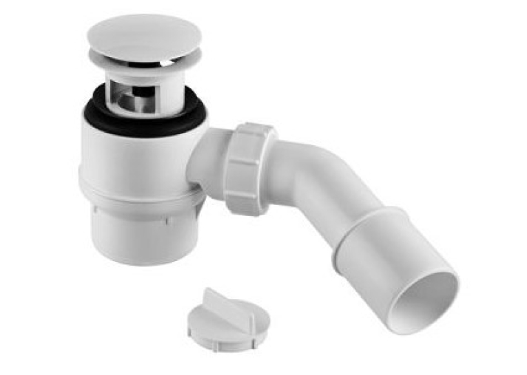 Сифон для піддона McALPINE 50mm "клік-клак" накладка з латуні 70*40/50мм HC26-IOF-95-WH