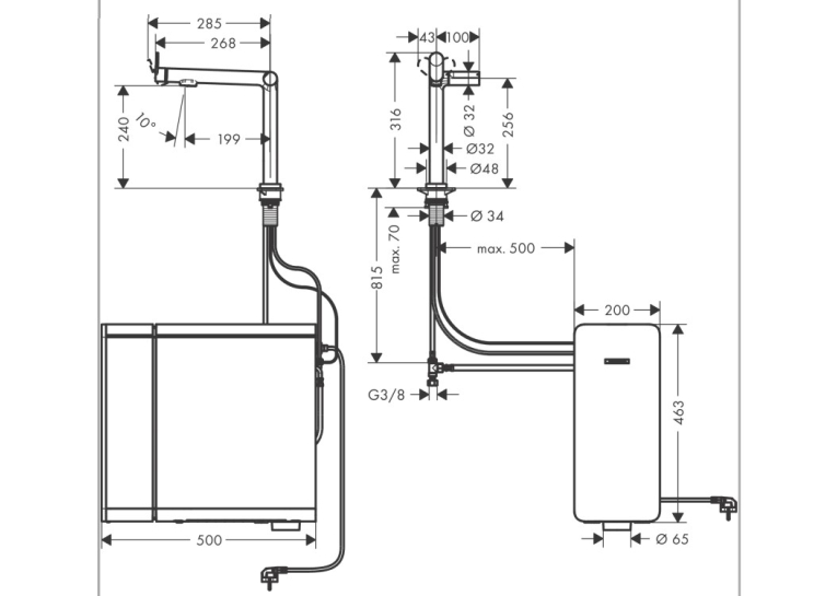 Змішувач кухонний Hansgrohe Aqittura M91 SodaSystem 240 1jet кухонний сет (76810670) Matt Black