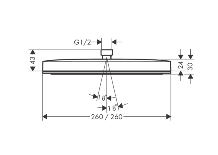Верхній душ Hansgrohe Pulsify Е 260 1jet, Matt White (24330700)