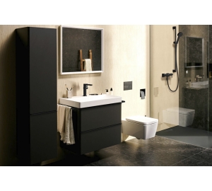 Смеситель Hansgrohe Tecturis E 150 Fine CoolStart для умывальника без донного клапана, Matt Black (73041670)