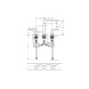 Смеситель Hansgrohe Tecturis E для умывальника на 3 отверстия, Brushed Bronze (73030140)