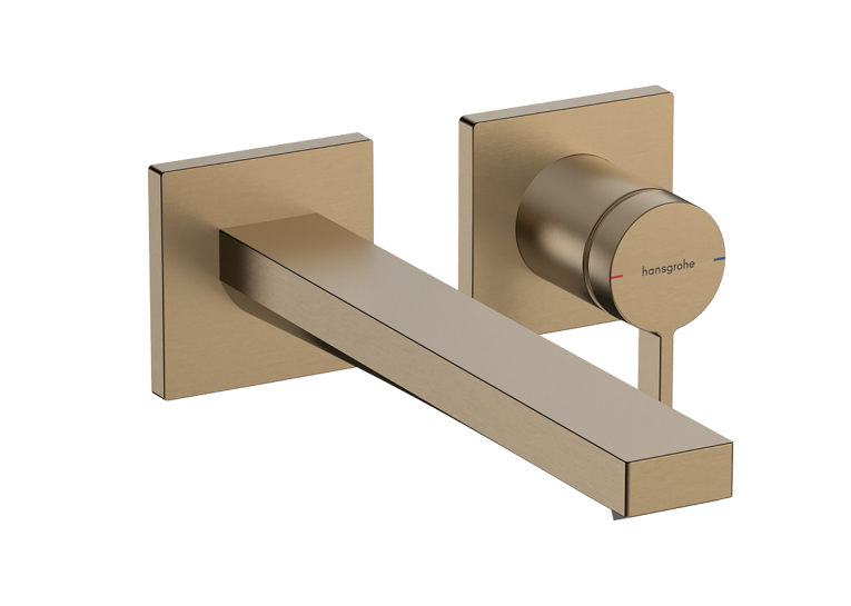 Змішувач Hansgrohe Tecturis E 225 для умивальника зі стіни, Brushed Bronze (73051140)