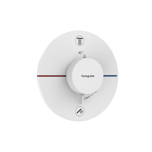 Термостат скрытого монтажа Hansgrohe ShowerSelect Comfort S на 2 функции, Matt White 15554700