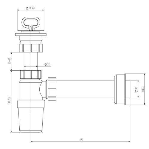 Сифон для умивальника Koller Pool d40 1049660149