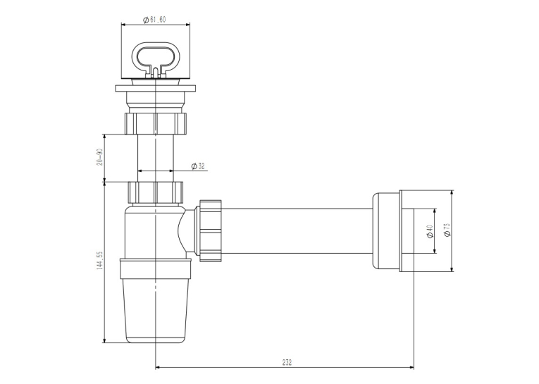 Сифон для умивальника Koller Pool d40 1049660149