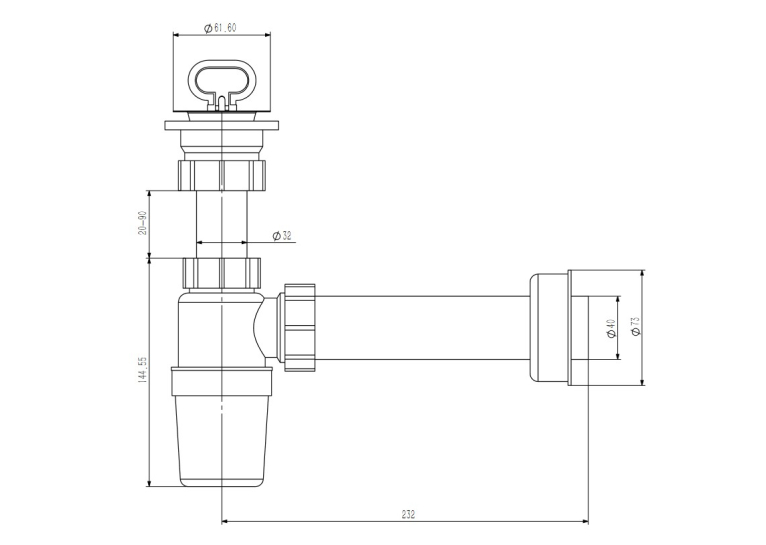 Сифон для умивальника Koller Pool d40 1049660149