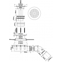 Сифон для поддона McALPINE d.90 mm h53mm MP2730L3H-SL хром