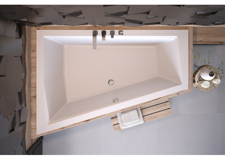 Ванна акриловая Besco INTIMA DUO SLIM 180х125 Левая (соло), без ног #WAID-180-SL