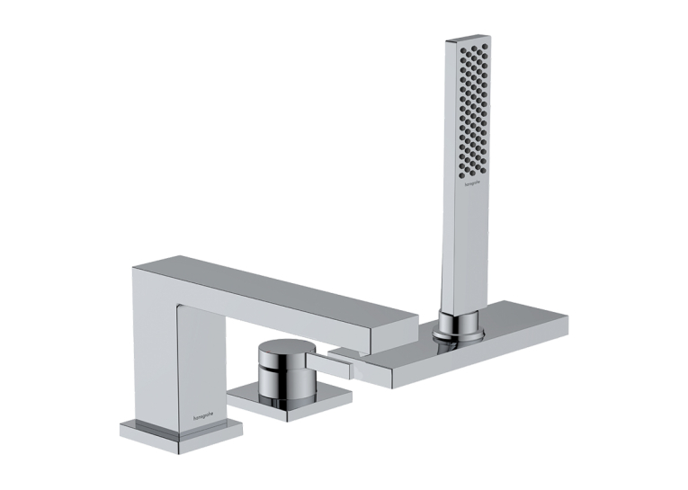 Змішувач Hansgrohe Tecturis E врізний на край ванни на 3 отвори з sBox, Chrome (73443000)