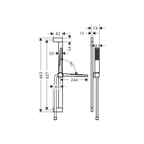 Душовий набір Hansgrohe Pulsify E 100 1jet EcoSmart 65 см Chrome (24370000) (Пошкоджене пакування)