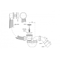 Сифон для ванны/глубокого поддона (автомат) HC31-MWH (белый)